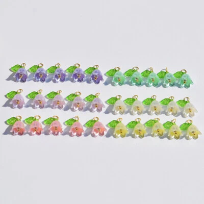 10Pcs Lily Flower Charms Pendant for Earrings Necklace Jewelry DIY Craft Making - image 1 of 4