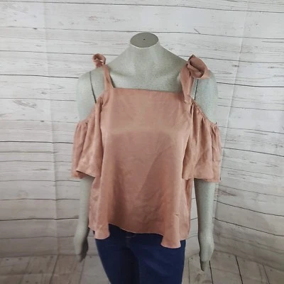 Soprano NUEVO Tanque Grande Rosa Manga Corta Corbata Hombro Frío Talla Boho Chic  Foto 1 de 4