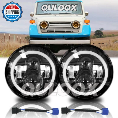 Pair 7inch Round Led Headlights for TOYOTA LAND CRUISER FJ40 FJ60 J80 1965-1985 - Изображение 1 из 4