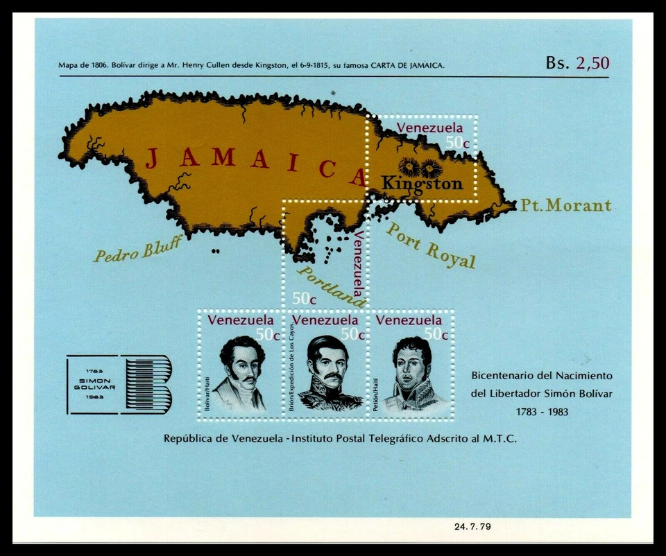 Estampillas Venezuela 1979 Scott#1195 200 Aniversario del Pájaro de Simón Bolívar Foto 1 de 1
