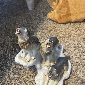 Maruri Wolves National Parks Collection Fine Porcelain 1993 Sammlerstück Wildtiere - Bild 1 von 6