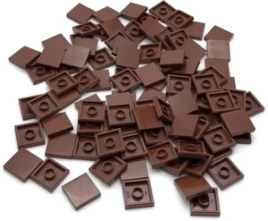 Lego 100 Nuevos Azulejos Marrón Rojizo 2 x 2 con Ranura Piezas Planas Suaves - Imagen 1 de 1