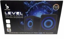 Gaming Speakers Color Changing Bass Jaxx Set of 2 AUX-In New in Box.