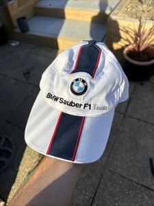 BMW Sauber F1 Team Formula 1 One Blue Racing Team Cap Hat Racing Stripes 57cm - Picture 1 of 18