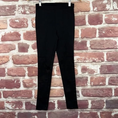 BCBGMAXAZRIA Leggings Pantalones Mujer XS Negro Tirar Ajustado Elastizado Costura Detalle Foto 1 de 4