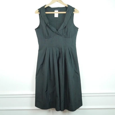 Max Mara Weekend 尺码 10 连衣裙黑色 Midi 荷叶边无袖安静豪华经典 — 第 1/4 张图片