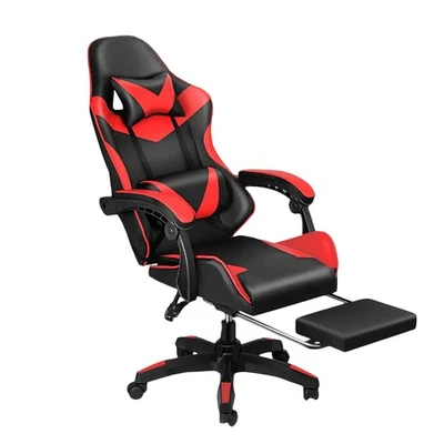 Gaming Chair Adjustable Height PC Office Ergonomic Swivel Recliner with Leg Rest