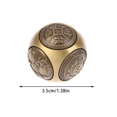 Cubo de latón giratorio inquieto dinero bendición suerte cuatro caras juguete Foto 1 de 4