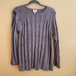 Suéter de hombro frío para mujer St Johns Bay talla XL gris manga larga cuello redondo - Imagen 1 de 6