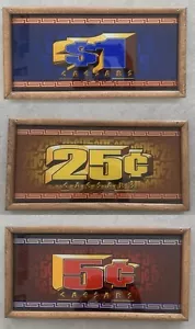 Bicchiere slot machine Caesars Tahoe - Set di 3 ($1, .25, .05) - Autentico e raro - Foto 1 di 1