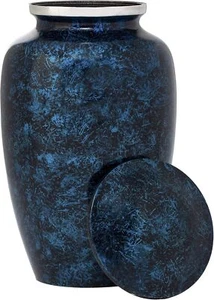 Eternal Harmony Cremation Urn for Human Ashes | Funeral Navy Blue - Picture 1 of 5