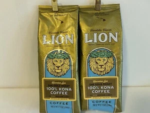 2bags Lion 100% Kona Coffee Whole bean Medium Roast 7oz BB 10/2025 great value! - Picture 1 of 8