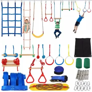 52FT Ninja Warrior Obstacle Course for Kids with 11 Obstacle Course Accessories - Picture 1 of 6