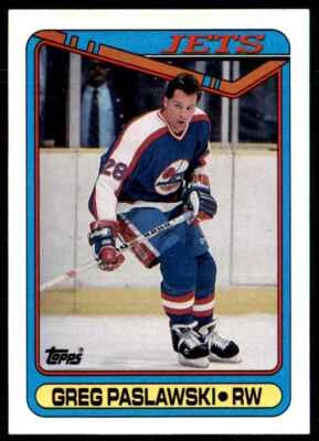 1990-91 Topps Hockey Card Greg Paslawski Winnipeg Jets #154 - Image 1 of 2