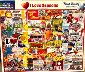 WHITE MOUNTAIN Charlie Girard I Love Seasons Collage Jigsaw Puzzle - Picture 1 of 1