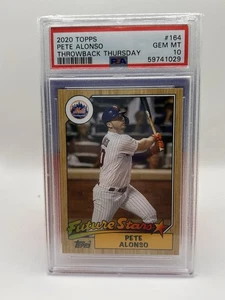 Pete Alonso PSA 2020 Topps Throwback Thursday #164 Future Stars New York Mets - Imagen 1 de 2