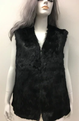 Vintage 60s/70s  Reversible Black Rabbit Fur Vest - Image 1 of 4