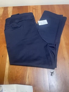 Croft & Barrow  Straight Mid Rise Pants Size 16 W Short Color Navy New With Tags - Picture 1 of 8