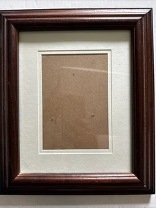 Brown Wood Picture frame Holds 8" x 10" with Double mat for 5" x 7" - Picture 1 of 2
