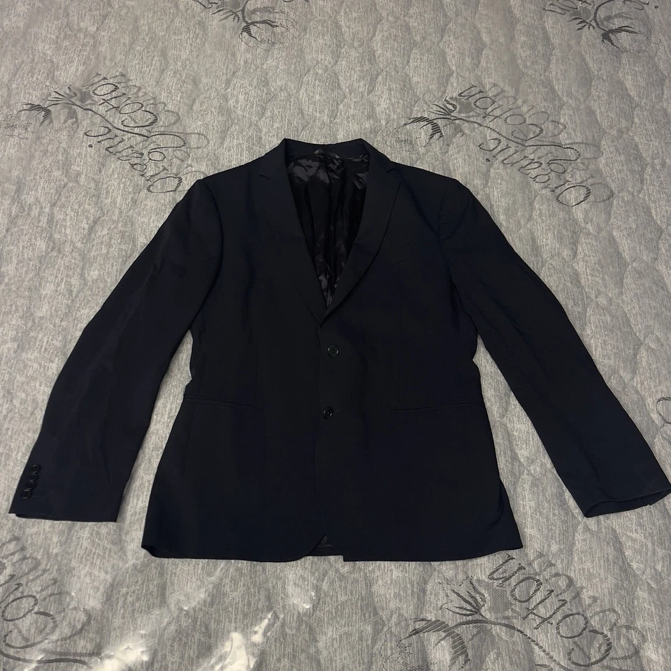Blazer Abrigo Deportivo John Varvatos Chaqueta Lana 50EU/40US Azul Oscuro Sólido Hecho en Italia Foto 1 de 4