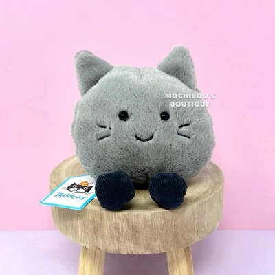 Jellycat AMUSEABEAN KITTY Soft Plush Toy NWT Cheeky Grey Pawed LOVEY Mischief  - Image 1 of 4
