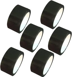 2" IN. x 55 YDS. BLACK CARTON SEALING PACKING TAPE - 2 MIL - 6 ROLLS - Picture 1 of 2