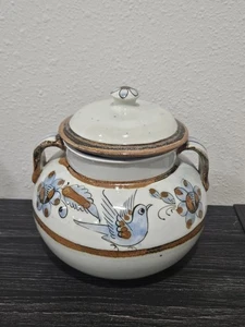 Ken Edwards "BLUE BIRD" Tonala El Palomar ~ Bean Pot / Tureen ~ Mexico - Picture 1 of 8