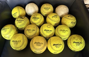 1 Dozen (16) Dudley mixed ZN, SX,  12" Softballs Slow Pitch - Picture 1 of 4