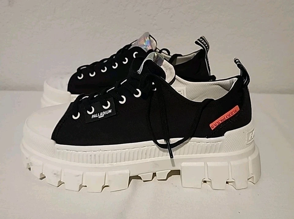 Zapatillas de plataforma gruesas Palladium para mujer - negras/blancas - talla 9 EE. UU. (EUR 41) Foto 1 de 4