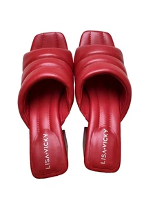 Zapatos Lisa Vicky para mujer talla 8 medianos MUY-V tacón bloque sin cordones acolchados mula arena - Imagen 1 de 9