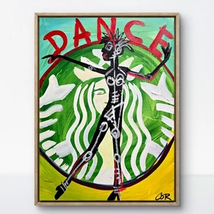 CORBELLIC Coffee Dance 12x16 Original Large Pop Art Abstract Contemporary Decor - Picture 1 of 8