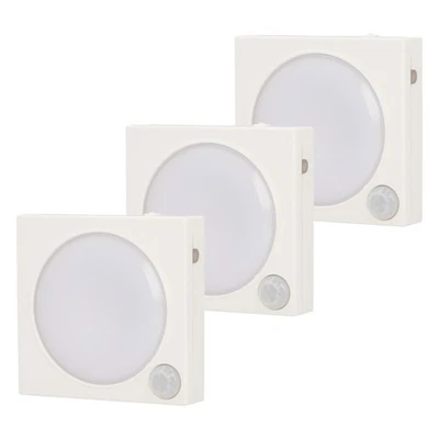 LED-Nachtlicht Bewegungsmelder 3er Set Lichtsensor Nachtlampe Dämmerungssensor - Bild 1 von 4