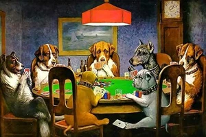 500 Pieces Jigsaw Puzzles for Adults Wooden Jigsaw Puzzle Dogs Playing Poker - Picture 1 of 1