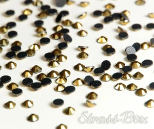 Hotfix Basic CRYSTAL DORADO SS16 Stückzahl wählbar Gold Glas Glitzer Profi AAA - Picture 1 of 18