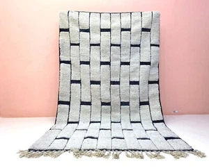 Custom Checkered Runner Rug,Moroccan Berber Hallway Soft Wool Area Stair Runner - Picture 1 of 12