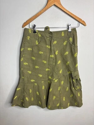 Y2K Euro Designer Fairy Cargo Midi 裙绿色 34 码绿色 5627 — 第 1/4 张图片