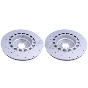 New For BMW F85 F86 X5 X6 M Rear LH+RH Advanced Cross Drilling Brake Rotors - Bild 1 von 8