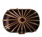 Vintage Revlon Makeup Mini Compact Burgundy Gold Tone Starburst Mirror Case