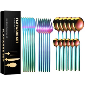 Besteckset 24teilig für 6Personen Besteck Tafelbesteck Essbesteck Edelstahl Sets - Bild 1 von 20