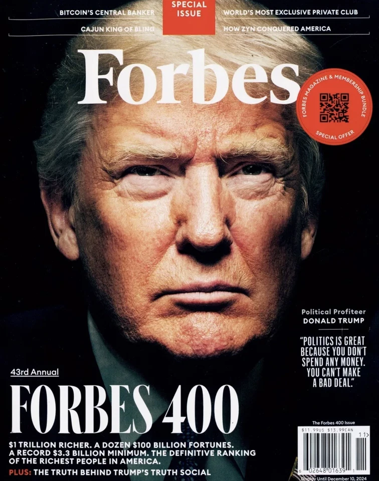 DONALD TRUMP Forbes Magazine Nov 2024 SPECIAL 43rd ANNUAL FORBES 400 - Image 1 of 1