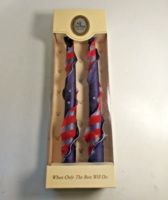 2 Del Mar Knorr Candle Factory Beeswax Double Spiral Ruffle Americana Candles US - Image 1 of 4