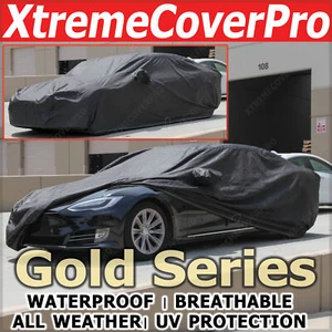 2020 2021 2022 2023 TESLA MODEL S WATERPROOF CAR COVER W/MIRROR POCKET -BLACK - Picture 1 of 12