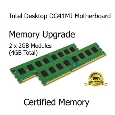 4GB (2x2GB) DDR2 Upgrade for Intel DG41MJ Motherboard PC2-6400U Computer Memory - Image 1 of 2