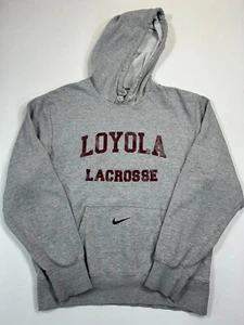 Nike Loyola Chicago Ramblers Hoodie Mens Medium Gray Center Swoosh Lacrosse NCAA - Picture 1 of 8