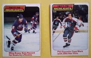 2 Card Lot 1977-78 Highlights Mike Bossy #1 & Phil Esposito #2 - Picture 1 of 2
