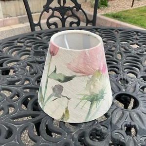 New Handmade in UK Candle Clip-on Lampshade -Voyage Maison Cirsium Damson Fabric - Picture 1 of 2