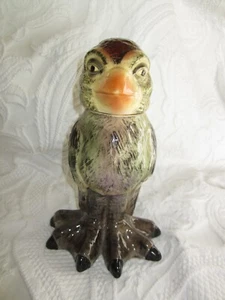 ( no 1 )MAJOLICA MARTIN BROTHERS STYLE WALLY BIRD VASE AND COVER, SPLAYED FEET - Picture 1 of 6