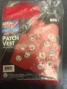 New BSA Cub Scout Uniform Extras -Red Patch Vest, Youth Size Medium - Picture 1 of 1