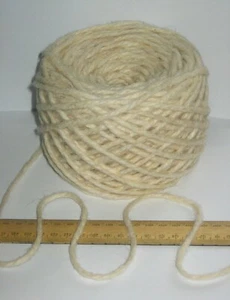 1kg 1000g 10 balls CREAM 100% Berber Rug Wool Knitting Yarn Thick Chunky Ref 1 - Picture 1 of 8