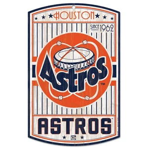 HOUSTON ASTROS 11" X 17"CLASSIC LOGO RETRO LOOK HARD WOOD SIGN FROM WINCRAFT - Picture 1 of 1